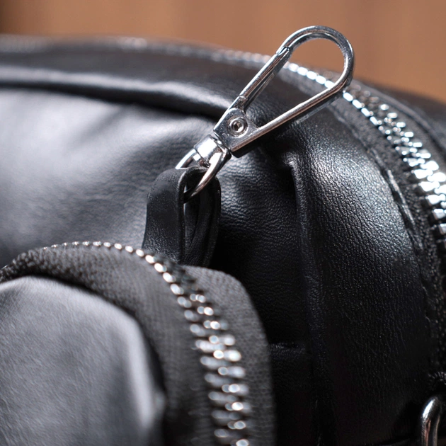 Сумка Vintage С монетницей из экокожи Черная (22796) - изображение 12