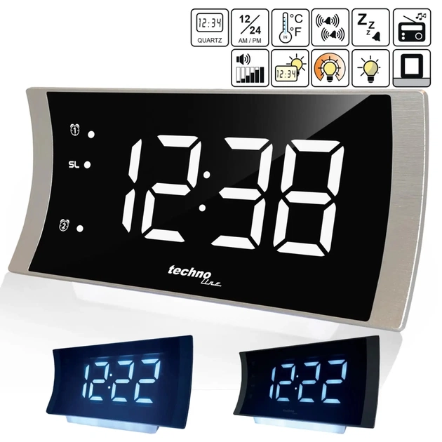 Настільний годинник Technoline з радіо Silver (DAS301809) - picture 3