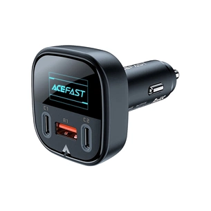 Зарядний пристрій Acefast B5 Car Charger 2xUSB-C + 1xUSB-A 101W OLED smart display Metal Black (6974316281436) зображення 1