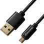 Дата кабель USB 2.0 AM to Micro 5P 1.0m Cu, 2.1A, Black Grand-X (MM-01B) - уменьшенное изображение 1