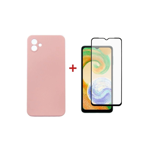 Чохол до мобільного телефона Dengos Samsung Galaxy A04 Case + Glass (Pink) (DG-KM-74) - зображення 1