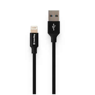 Дата кабель USB 2.0 AM to Lightning 1.0m black ColorWay (CW-CBUL004-BK) зображення 1