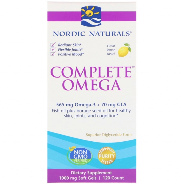 Жирные кислоты Nordic Naturals Омега Комплекс с лимоном, Complete Omega, Lemon, 1000 мг, 1 (NOR-02770) - изображение 1