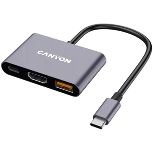 Концентратор Canyon hub DS-4 3in1 USB-C Grey (CNS-TDS4) изображение 1