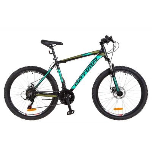 Велосипед Optimabikes 26" MOTION 2018 AM 14G DD рама-19" Al чорно-бірюзовий (OPS-OP-26-120) - зображення 1