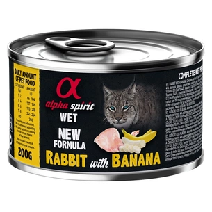 Консерви для котів Alpha Spirit Rabbit With Banana for Adult Cat 200 г (8437015969022) зображення 1