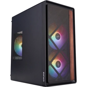 Корпус 1stPlayer WD1-BK-3F1 Black зображення 1