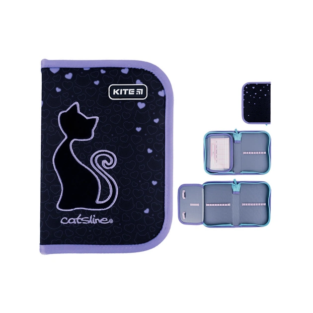 Пенал Kite Catsline K24-621-3, 1 відділення, 1 відворот (K24-621-3) - изображение 1