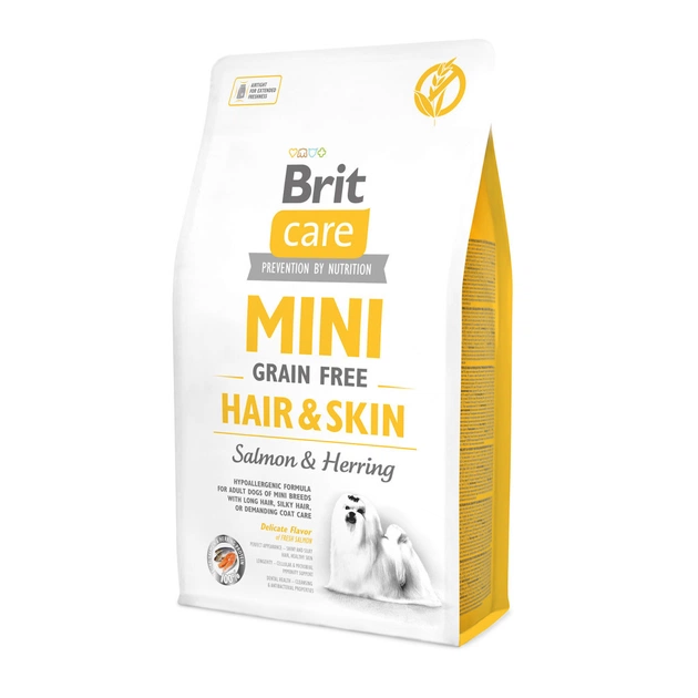 Сухой корм для собак Brit Care GF Mini Hair & Skin 2 кг (8595602520220) - изображение 1