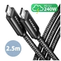 Дата кабель USB-C to USB-C 2.5m USB 2.0 PD 240W 5A black AXAGON (BUCM2-CM25AB) - зменшене зображення 1