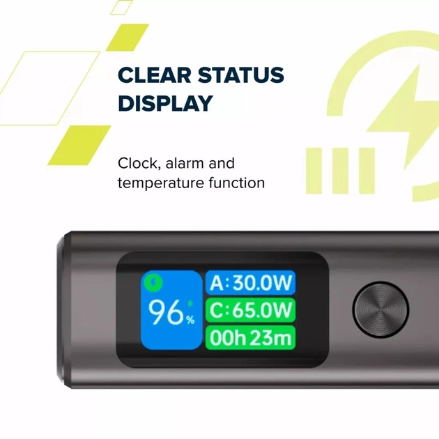Батарея універсальна Canyon 20000mAh OnPower 230 TFT PD/130W Dark Grey (CNS-CPB230DG) - зображення 10