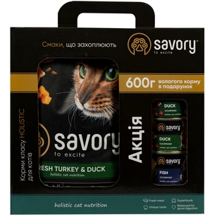 Сухий корм для кішок Savory Gourmand 2 кг (сухий корм) + 600 г (консерви) (2700000021279) зображення 1