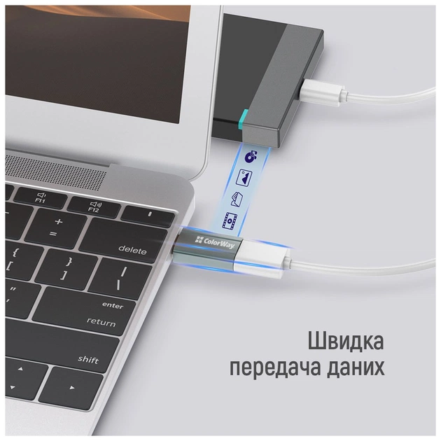 Перехідник USB-A toUSB-C ColorWay (CW-AD-AC) - picture 10