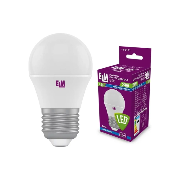 Лампочка ELM D45 3W PA10 E27 4000 (18-0121.) - зображення 1