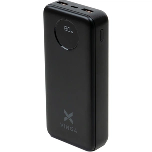 Батарея універсальна Vinga 20000 mAh 22.5W Display Black (VPBB2022) зображення 1