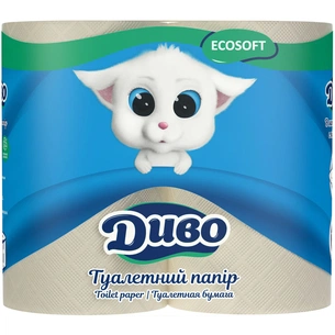 Туалетний папір Диво Ecosoft 2 шари сірий 4 рулони (4820003831892) зображення 1
