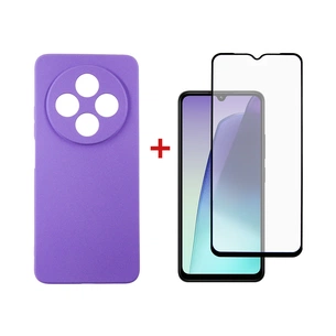 Чохол до мобільного телефона Dengos Xiaomi Redmi 14C Carbon + glass (Purple) (DG-KM-121) зображення 1