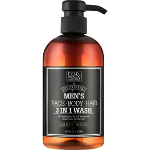 Гель для душу Dead Sea Collection Amber Wood чоловічий 3 в 1 для тіла, волосся й обличчя 500 мл (7290119481507) зображення 1