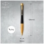 Ручка кулькова Parker URBAN 17 Muted Black GT BP + блокнот Parker + подар.упаковка GIFT24 (30 035b24) - зменшене зображення 3