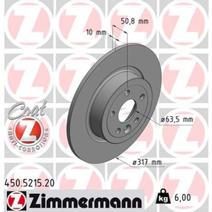Гальмівний диск ZIMMERMANN 450.5215.20 зображення 1