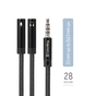 Адаптер ColorWay 3.5 мм - 2х3.5 мм (M/F), 0.28 м, Black (CW-AD-J2FJ) - зменшене зображення 11