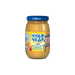 Дитяче пюре Чудо-Чадо Фруктовий салат з печивом і злаками з 6 місяців 170 г (4820016253841) зображення 1