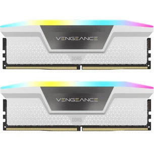 Модуль пам'яті для комп'ютера DDR5 32GB (2x16GB) 6000 MHz Vengeance RGB White Corsair (CMH32GX5M2E6000Z36W) зображення 1