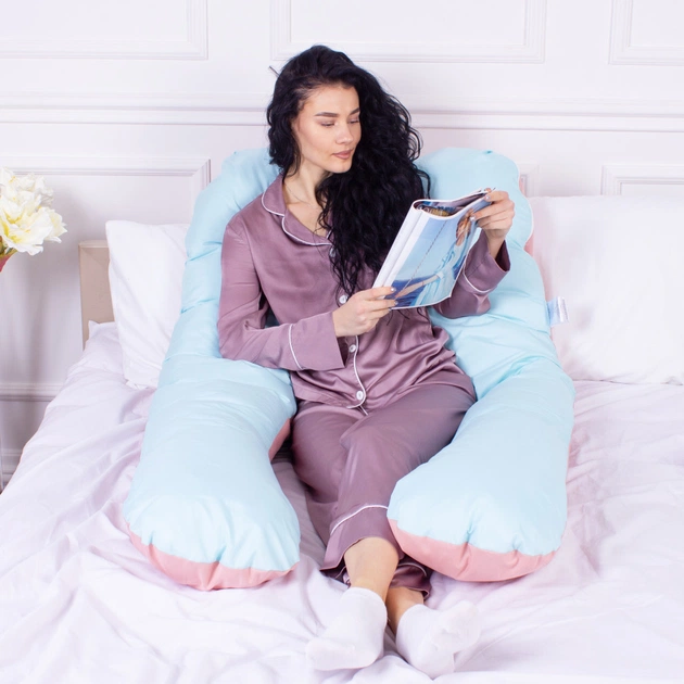 Подушка MirSon для вагітних та відпочинку Eco Line №8016 U-подібна Dusty Rose (2200006178415) - picture 6