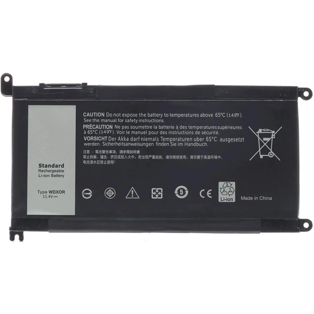 Акумулятор до ноутбука Dell Inspiron 15-5568 WDX0R, 41Wh (3700mAh), 3cell, 11.4V, Li-ion AlSoft (A71072) - изображение 1