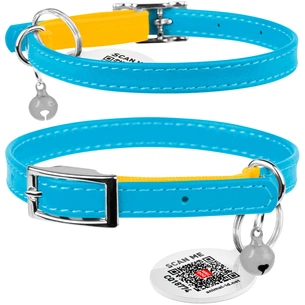 Нашийник для тварин WAUDOG Glamour Colors of freedom з QR паспортом для котів XXS Д 22-30 см (211-4020) зображення 1