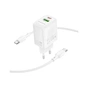 Зарядное устройство BOROFONE BN27 Fuente 1xUSB-C PD20W + 1xUSB QC3.0 + cable USB-C to USB-C White (6941991120282) - уменьшенное изображение 6