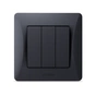 Вимикач Videx BINERA 3кл чорний графіт (VF-BNSW3-BG) - уменьшенное изображение 2