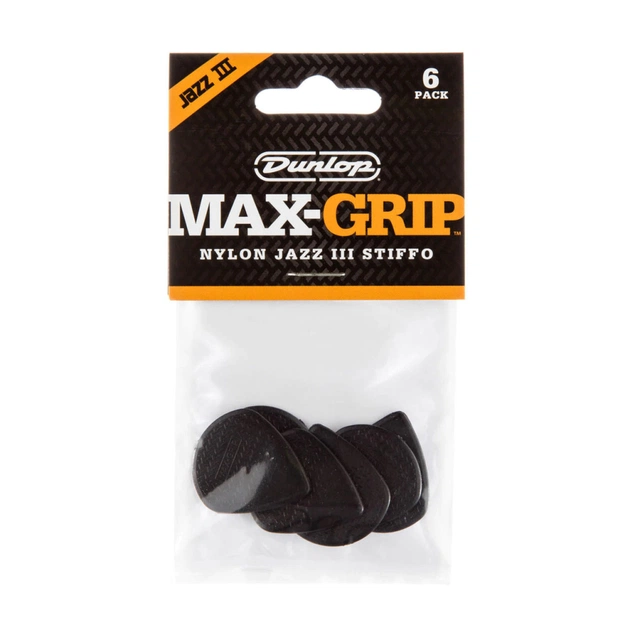 Медіатор Jim Dunlop Max-Grip Jazz III Stiffo Pick 6 шт. (471P3S) - picture 3