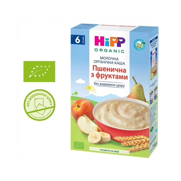 Дитяча каша HiPP молочна пшенична з фруктами 250 г (9062300140252) - изображение 1