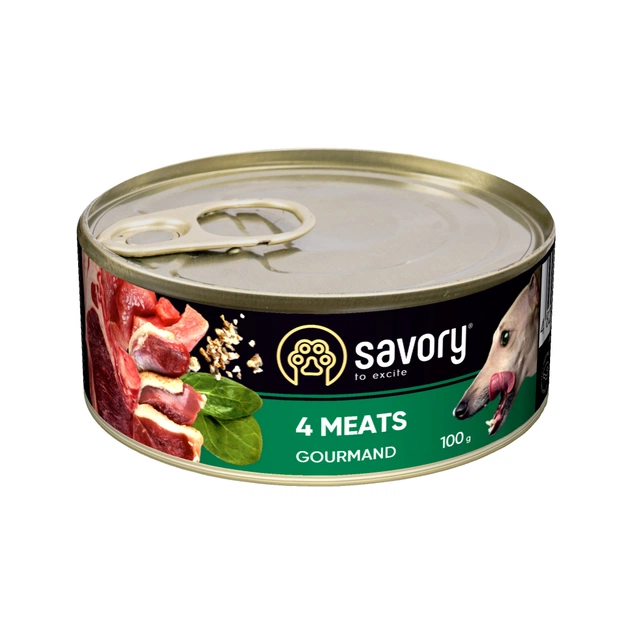 Консерви для собак Savory Dog Gourmand 4 види м'яса 100 г (4820232630372) - зображення 1