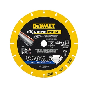 Диск пильний DeWALT алмазний сталь/алюміній/кольорові метали/арматура/нержавіюча сталь, 230х1.5х22.23 мм (DT40255) зображення 1