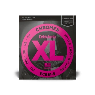 Струни для гітари D'Addario XL Chromes Bass Regular Light 5-String (45-132) (ECB81-5) зображення 1