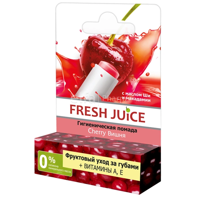 Гигиеническая помада Fresh Juice Вишня с маслом ши 3.6 г (8588006038927) - изображение 1