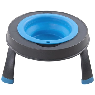 Посуд для собак Dexas Миска одинарна на складній підставці-мала 360 мл блакитна (0084297306939) зображення 1