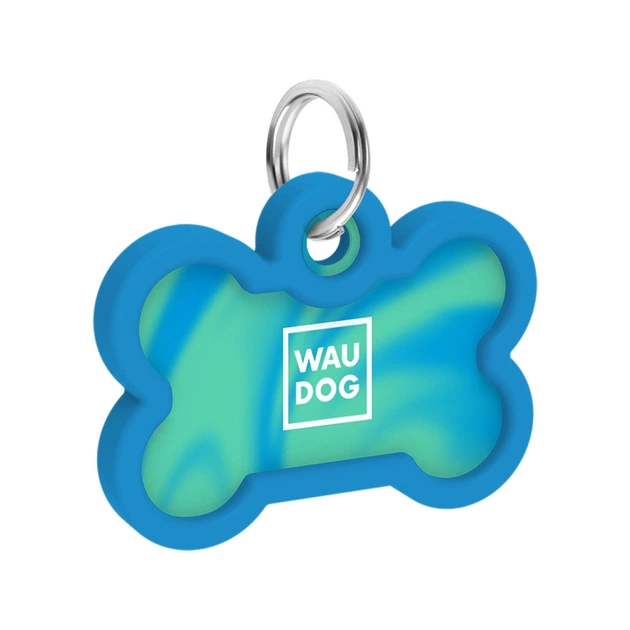 Адресник для животных WAUDOG Smart ID с QR паспортом "Градиент голубой", кость 40х28 мм (231-4036) - изображение 4