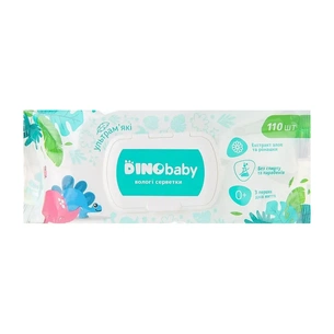 Дитячі вологі серветки Dino Baby 110 шт (4823098414681) зображення 1
