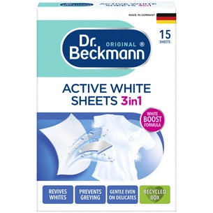 Серветки для прання Dr. Beckmann для поновлення білого кольору тканини 15 шт. (4008455551913) зображення 1