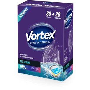 Таблетки для посудомийних машин Vortex All in 1 100 шт. (4823071623093) зображення 1