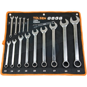 Ключ Tolsen набір комбінованих у чохлі 14 шт (15889) зображення 1