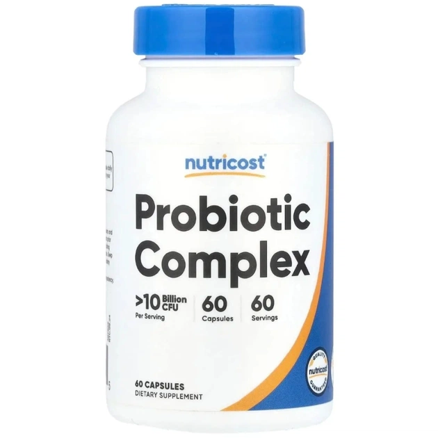 Вітамінно-мінеральний комплекс Nutricost Комплекс пробіотиків, 10 млрд КУО, Probiotic Complex, 60 капсул (NCS67585) - зображення 1