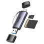 Зчитувач флеш-карт Ugreen USB-C + USB to TF/SD 3.0 CM185 gray (50706) - уменьшенное изображение 1