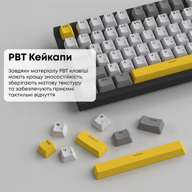 Клавіатура Ajazz AK820 Sea Salt Switch Black USB-C (AK820-SS-BGY) - зображення 9