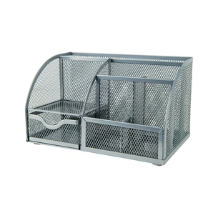 Настільний набір Axent підставка-органайзер 220x140x130 мм металева, срібляста (2125-03-A) зображення 1