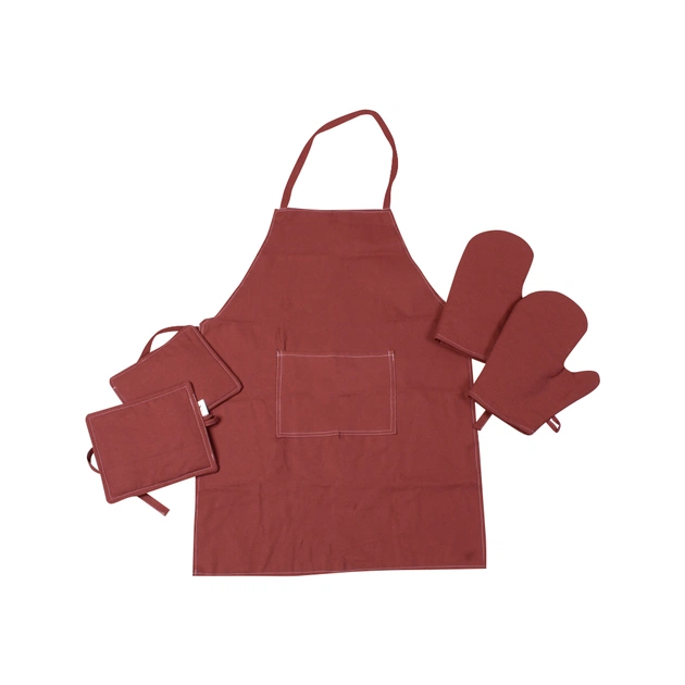 Фартух MirSon Набір 19-1217 Chocolate perla бязь дві прихватки + дві рукавички-прихватки + фартух (2200006752684) - picture 1