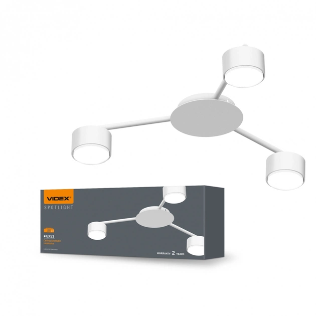 Світильник точковий Videx під лампу 3xGX53 накладний Білий (VL-SPF20B-W) - picture 1